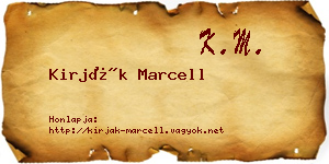 Kirják Marcell névjegykártya