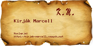 Kirják Marcell névjegykártya